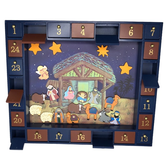 Kurt Adler Magnetic Wooden Nativity Advent Calendar- 19 Pieces Total - Picture 7 of 13
